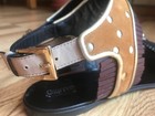 GIANMARCO LORENZI RARE BROWN & GOLD LEATHER SANDALS FRINGE DETAIL WOMENS SZ 38|8 — photo 6