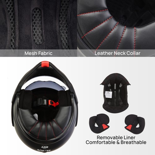 ILM Refurbish Vintage Full Face Modular Motorcycle Helmet Adult 180° Flip up DOT - Picture 36 of 55