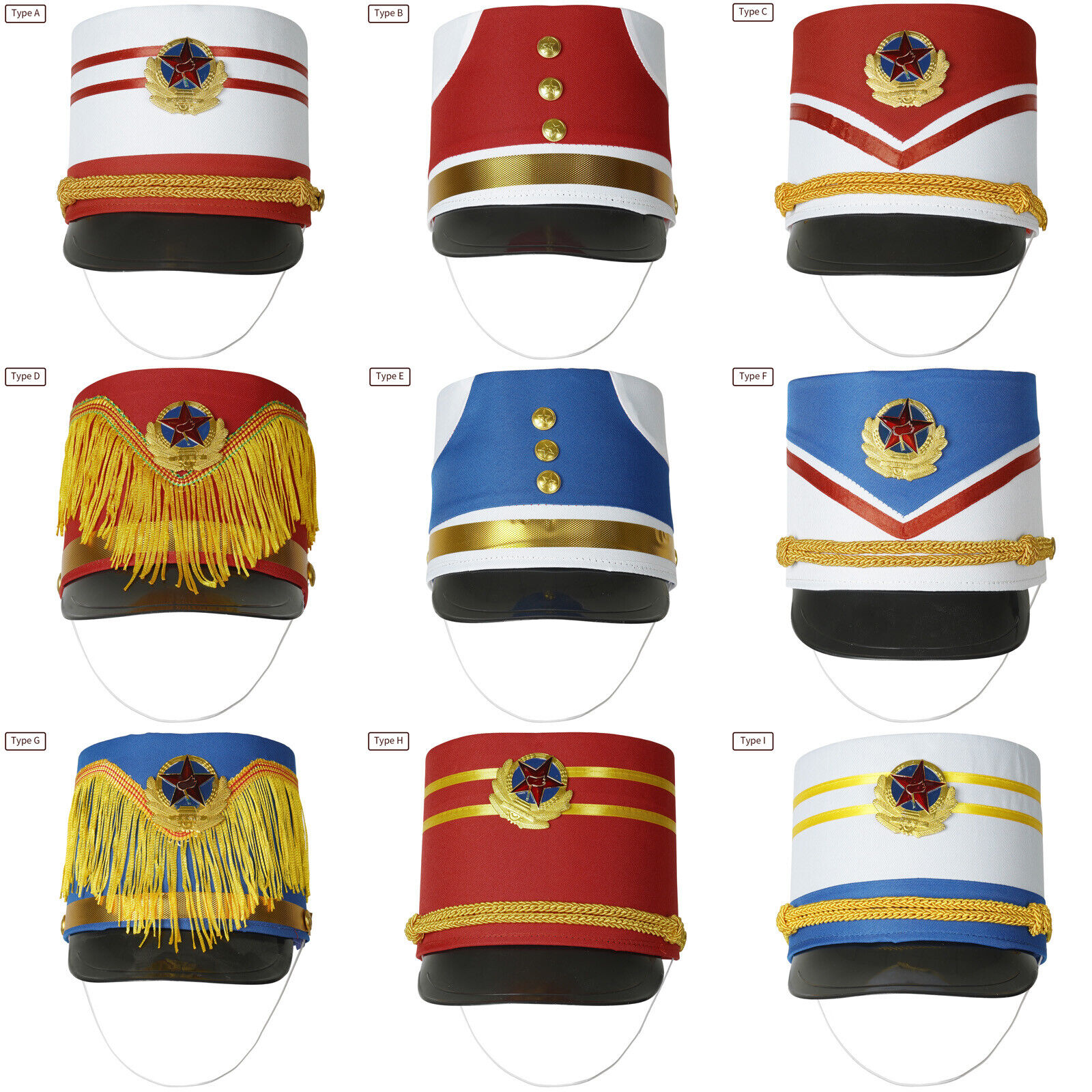 Children Drum Band Hat Contrast Very popular! Color Performance Cosplay Stage Max 60% OFF