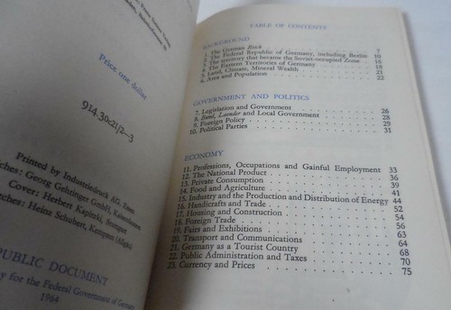 Germany in Brief Guide Book by Helmut Arntz, 1964 Federal Government - EXC - Picture 5 of 10