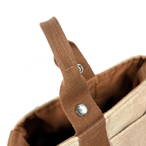 HERMES Sakso PM Bag Bucket type Baketsu Hand Bag Canvas Brown - Bild 12 von 16