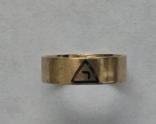 14. Grad Schottischer Ritus Yod Ring 10k Gelbgold Größe 8,5 Freimaurer Band - Bild 2 von 7