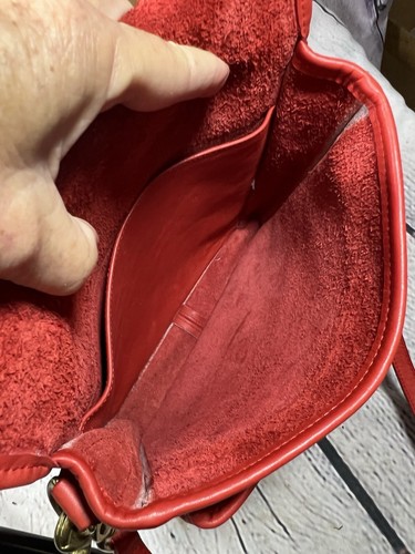 Vintage Coach EARLY '70s 5130 RED Station Bag AKA Shoulder Pouch Large RARE - Picture 16 of 20
