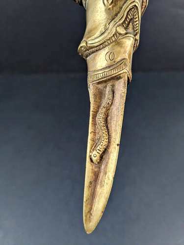Tibet Ancient Bronze Hayagriva Buddha Phurba Dagger Statue Buddhism 15" Old - Picture 12 of 12
