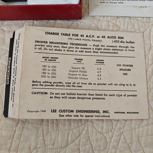 Rare 1969 Vintage Lee Loader Complete Reloading Tool For 45 ACP 45 Auto Rim - Picture 4 of 24