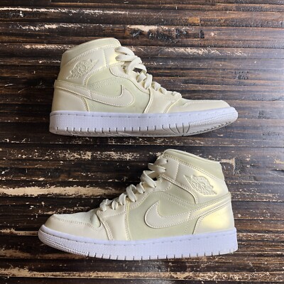 Nike Air Jordan 1 Mid Goose Feather Lemon Yellow Womens Size