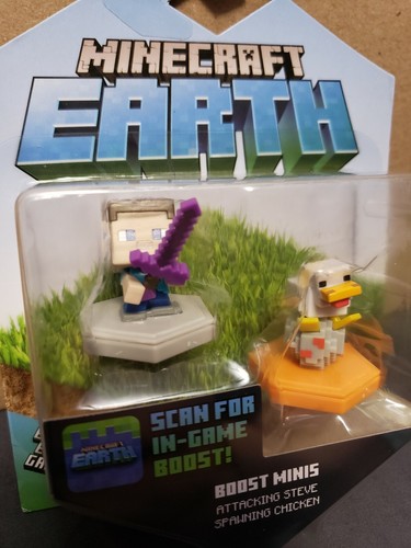 Minecraft Earth - Boost Minis - Attacking Steve & Spawning Chicken - Twin Pack - Picture 2 of 3