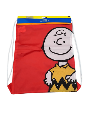 Nwt Peanuts Charlie Brown Cinch Pack Bag Drawstring Backpack 