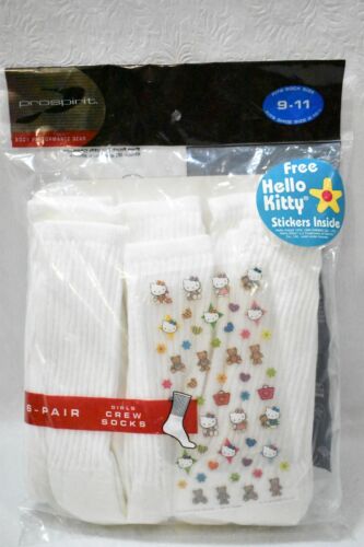 Prospirit Socks White Crew Girl's Vintage 1998