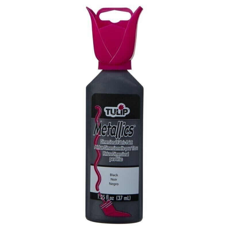 Tulip Dimensional Fabric Paint 1.25oz METALLIC BLACK - Picture 2 of 2