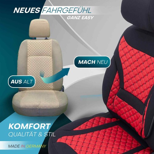Fundas de asiento de coche Prime adecuadas para Toyota Yaris 4 desde 2021 (negro-rojo) | NUEVO - Imagen 6 de 12