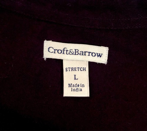Croft & Borrow Size L Stretch Womens Purple Roll Tab-Long Sleeve Button Up Shirt - Picture 10 of 12