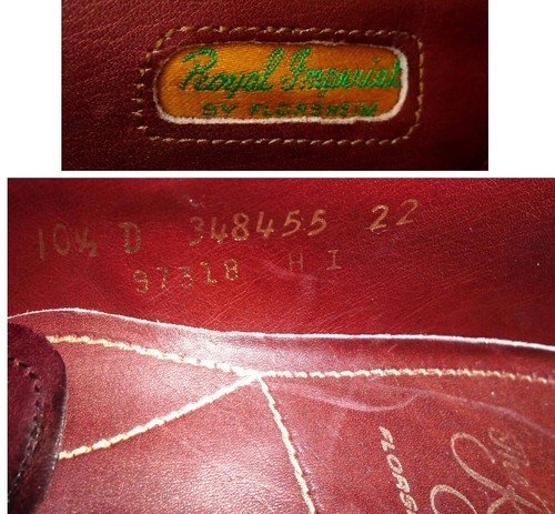 Zapato Oxford Florsheim Royal Imperial Vintage Años 80 Punta de Ala Cuero Talla 10.5D - Imagen 9 de 10