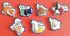 * 1 LOT DE 7  FEVES BRILLANTES - PUZZLE - A IDENTIFIER   ..ref. BU 06