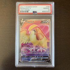 Pokémon Pidgeot V Sword & Shield Lost Origin 188/196 Holo Ultra Rare Graded 10