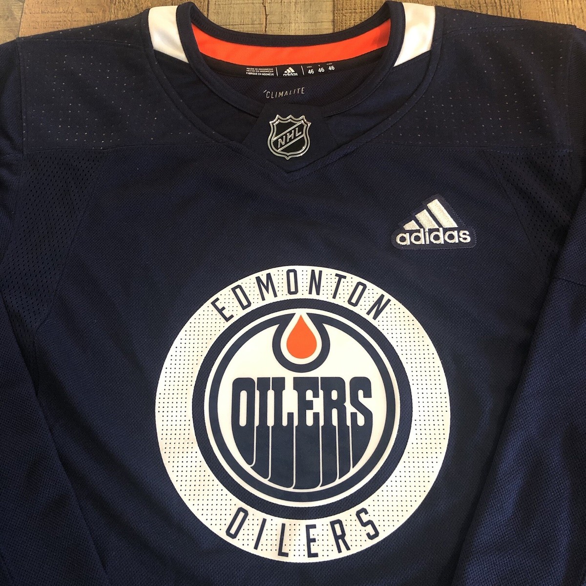 adidas Edmonton Oilers NHL Men's Climalite Authentic Team Hockey Jersey : Sports & Outdoors