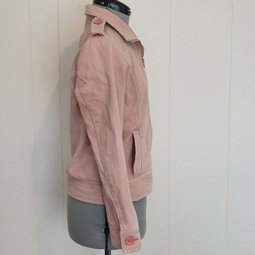 Michel Klein Paris iiMK Women's Size 40 Pink Lined Denim Jacket Coat W08 - Picture 3 of 6