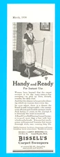 1924 BISSELL'S Carpet Sweeper maid antique PRINT AD cleaning rugs housework