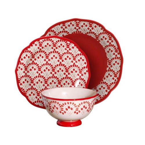 Set stoviglie 12 pezzi gres microonde lavabile in lavastoviglie modelli vintage nuovo - Foto 2 di 6