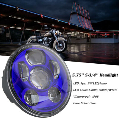 5-3/4'' 5.75'' LED Projektor Blau Hi/Lo Headlight Scheinwerfer für Harley Davidson