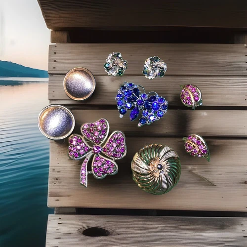 Vintage Lisner Jewelry Lot. 3 Pairs Of Earrings, 3 Brooches, Signed Beauties