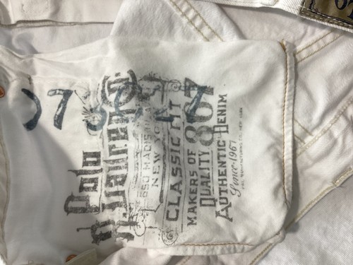 POLO Ralph Lauren Mens White Classic Fit Denim Jean-Tag 38/30 measures W40/30L - Picture 11 of 13