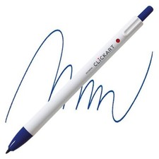 Zebra Clickart Retractable 0.6mm Marker Single Pen Blue School Office Art Write