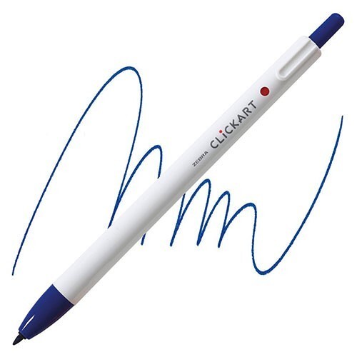 Zebra Clickart Retractable 0.6mm Marker Single Pen Blue School Office Art Write - Picture 1 of 1