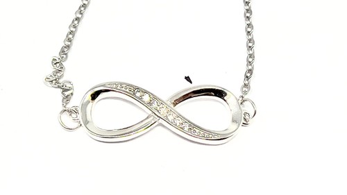 Braccialetto da donna in argento puro 925, con simbolo dell'infinito - Picture 2 of 2