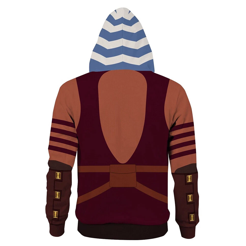 Womens Ahsoka Tano Hoodie Costume The Clone Wars Cosplay Pullover