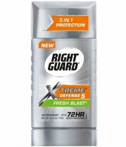 Right Guard Xtreme Defense 5 Anti-Perspirant & Deodorant, Fresh Blast 2.6oz
