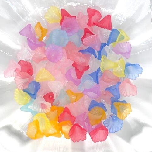 80pcs Beads for Jewelry Making Assorted Lucite Tulip Flower Beads #17839 - Picture 4 of 5