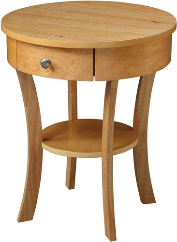 Small Round Chair Side End Table Accent Storage Nightstand Bedside With Drawer - Picture 1 of 5