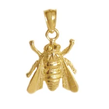 New 14k Gold Bee Pendant
