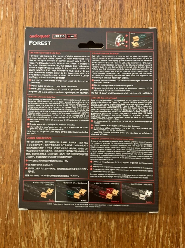 Cable de audio digital AudioQuest Forest USB-A a USB-B - 1,5 m Foto 2 de 3