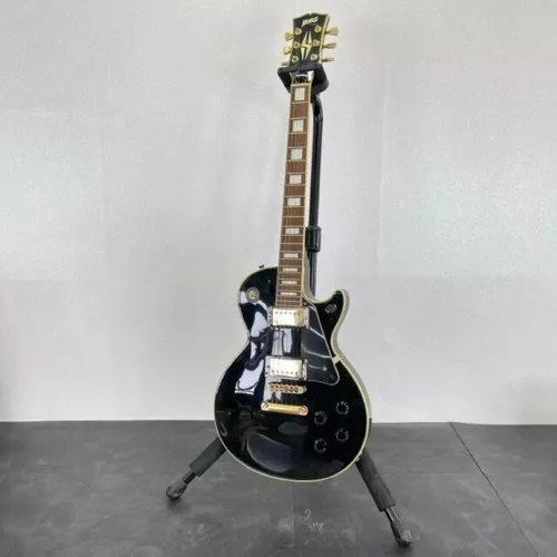 Blitz by Aria ProⅡLes Paul Custom Type Electric Guitar Black Tested From Japan