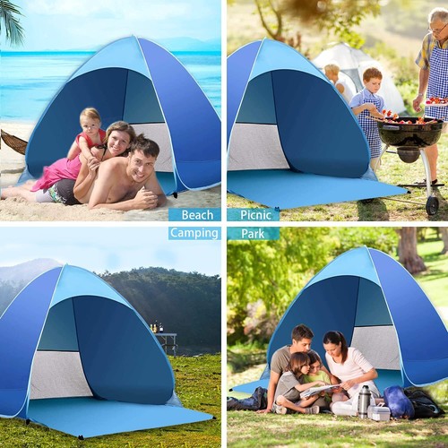 Pop Up Beach Tent Automatic Waterproof UV Protection Sun Shelter For 2-3 Man - Picture 5 of 12