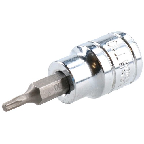 T10 Male Torx Bit Star Socket 3/8" Drive Standard Internal Chrome Vanadium Steel - Picture 2 of 3