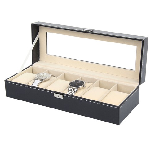 Mens 6 10 12 Grids PU Leather Watch Display Case Collection Storage Holder Box - Picture 19 of 21