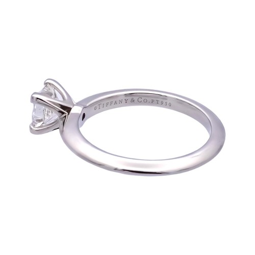Tiffany & Co. Platinum Diamond Princess Cut Engagement Ring .67ct GVS2 - Picture 3 of 13