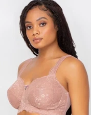 Curvy Couture Lace Wirefree Bra Ballet Fever Lace Style 1320 Womens Sz 40G