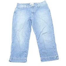 Jeanstar Capri Jeans Womens 8 Blue Premium Denim Light Wash Straight Leg Classic