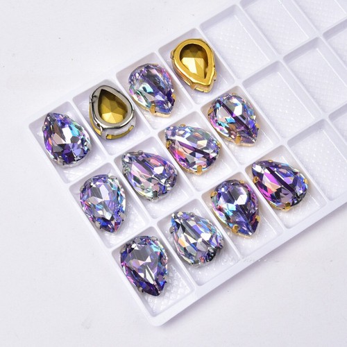 10X Beads Drop Shape Pendant Glitter Crystal Craft for Handbag Decoration DIY - Picture 15 of 16