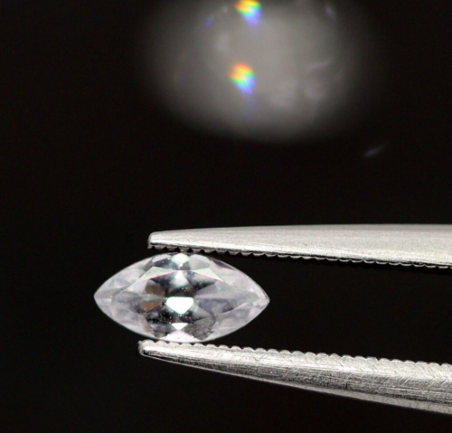 Par de gemas de piedra sueltas de zafiro blanco natural de 0,19 quilates marquesa 4,9 x 2,45 - Imagen 7 de 10