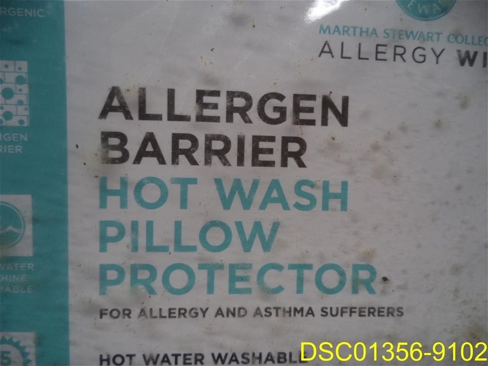 Martha Stewart Allergen Barrier Hot Water Wash Queen Pillow Protector White - Image 2 of 4