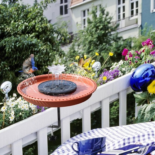 NUEVAS fuentes solares de baño para pájaros montadas en cubierta para colibríes ajustables - Imagen 6 de 12