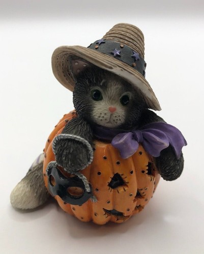 Vtg 1997 "Carving a Season of Smiles" Enesco Figurine 2.5" Cat PLEASE READ - Picture 1 of 5