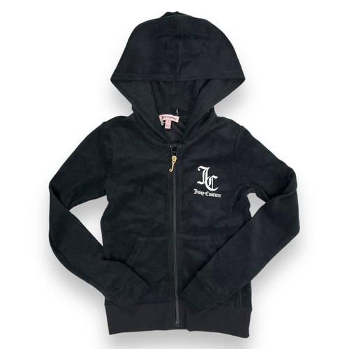 Chaqueta con Capucha de Terry Cremallera Completa Etiqueta Negra Juicy Couture para Niñas Talla 8 Deportiva Nueva con Etiquetas - Imagen 2 de 17