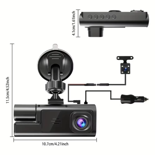 3" Dash Cam Car HD 1080P Front/Rear/Inside Dual Lens Video Recorder Camera WIFI - Picture 16 of 24
