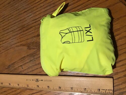 Leuchtend gelbe reflektierende Warnschutzweste 2 silberne Streifen Falten L/XL - Bild 3 von 3